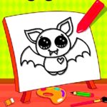 Easy Kids Coloring Bat